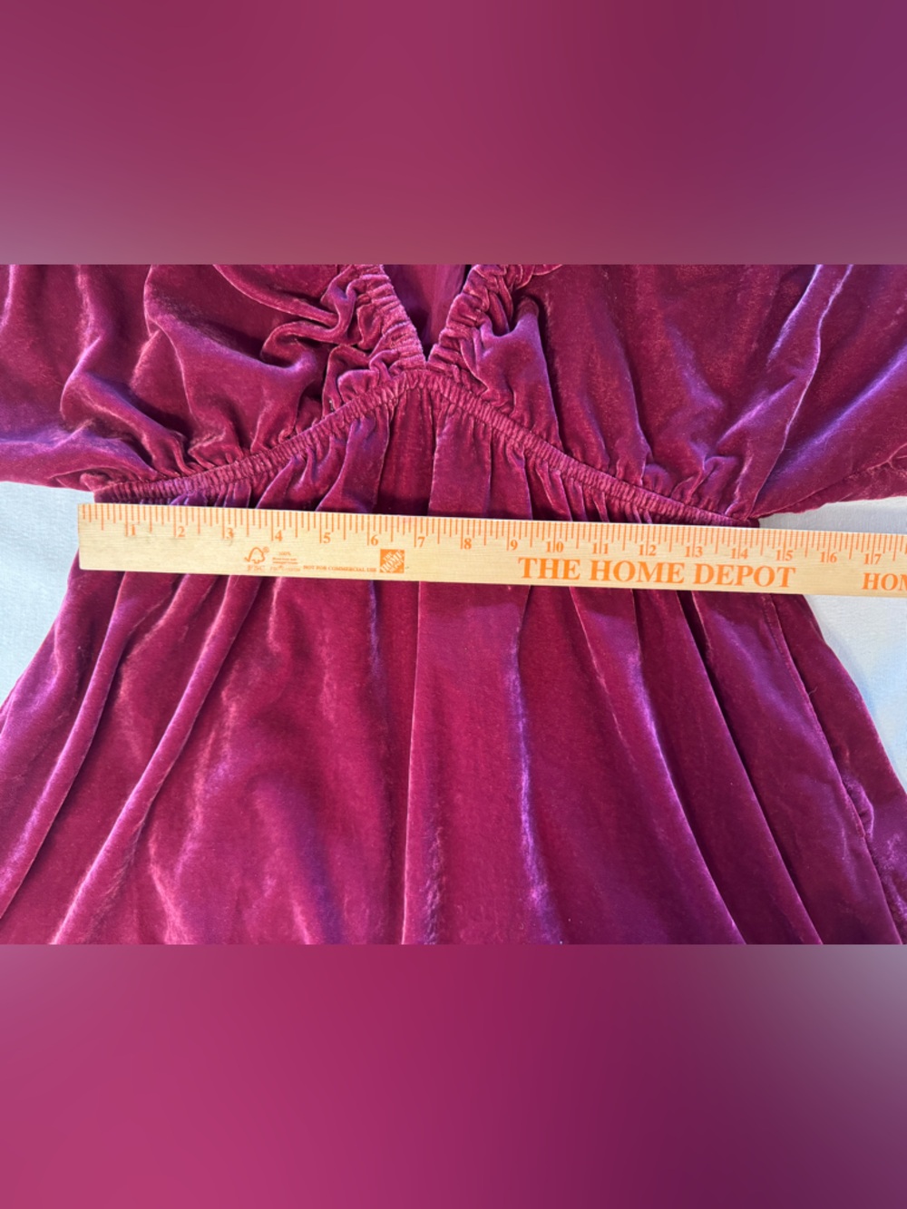 Free People Velvet Mini Dress Womens Small Red Boho Long Sleeve Babydoll - Picture 5 of 7